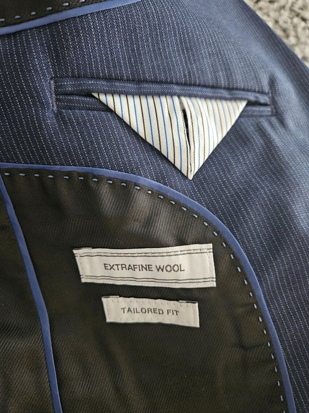 Zara Boys Classic Navy Blue Blazer Size 7 Youth S M Pinstripe Tailored Formal - Picture 6 of 14